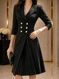 PHANTAZ Elegant Pleated Blazer Dress
