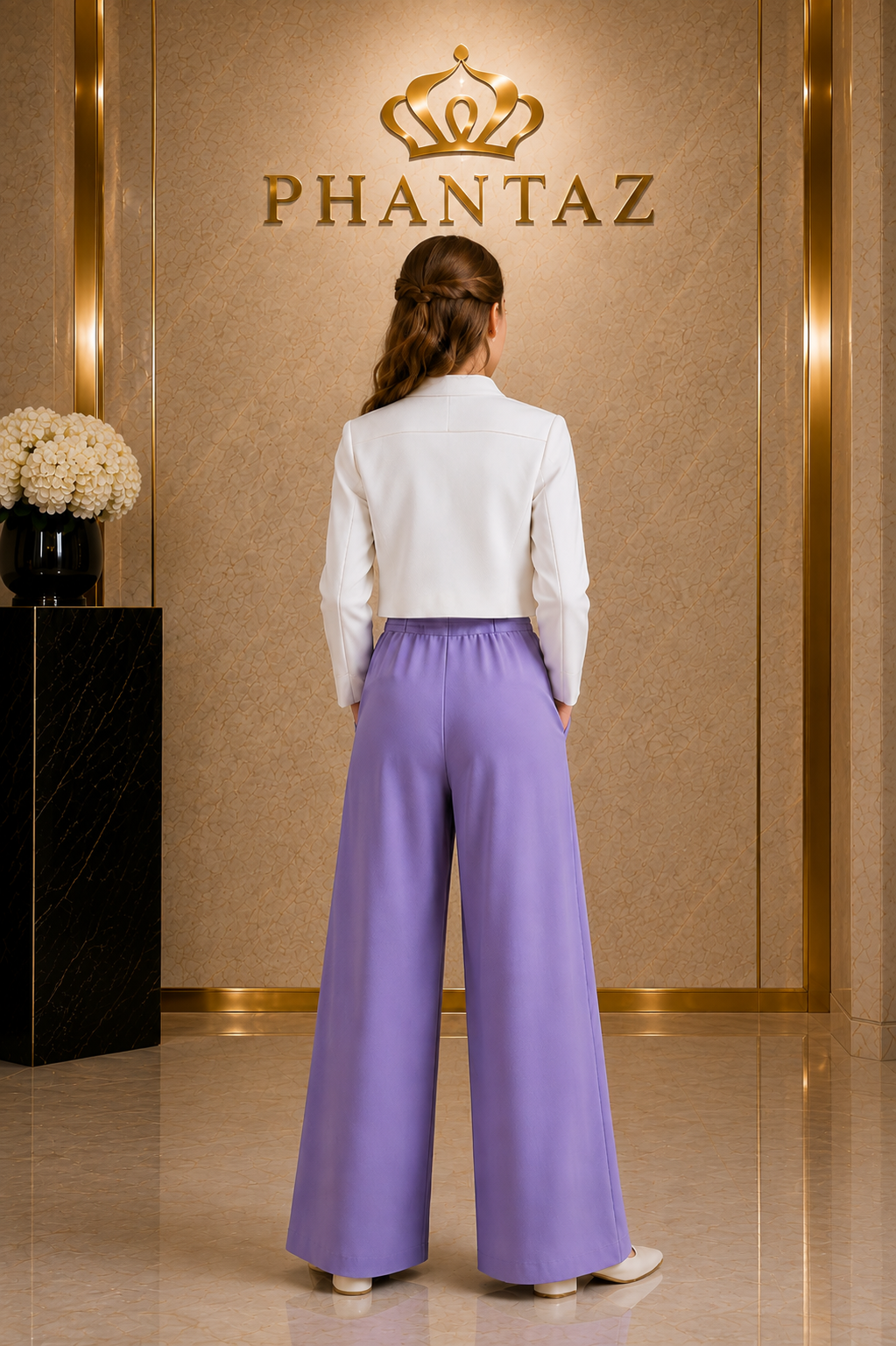 Girls Lilac & Ivory Jumpsuit & Jacket Set – PHANTAZ