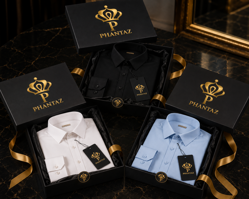 Men's Premium Black Long Sleeve Shirt | PHANTAZ