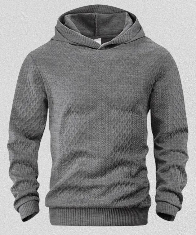PHANTAZ Men's Textured Jacquard Hoodie