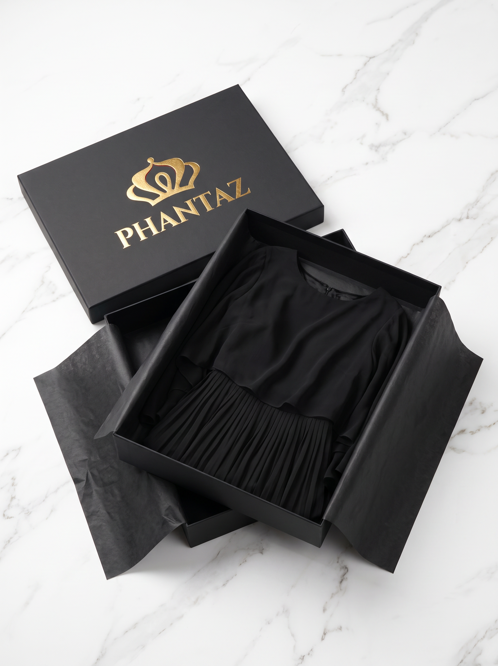 Women's Black Cape Sleeve Midi Dress Chiffon Overlay Cocktail Party UK | PHANTAZ