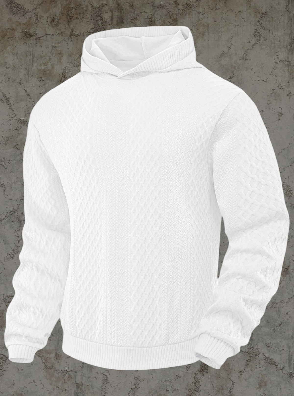 PHANTAZ Men's Textured Jacquard Hoodie