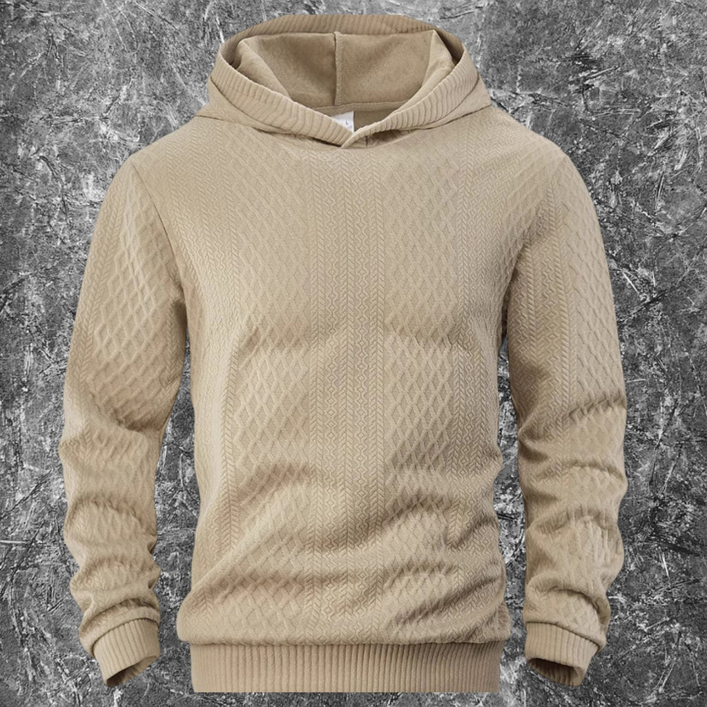 PHANTAZ Men's Textured Jacquard Hoodie