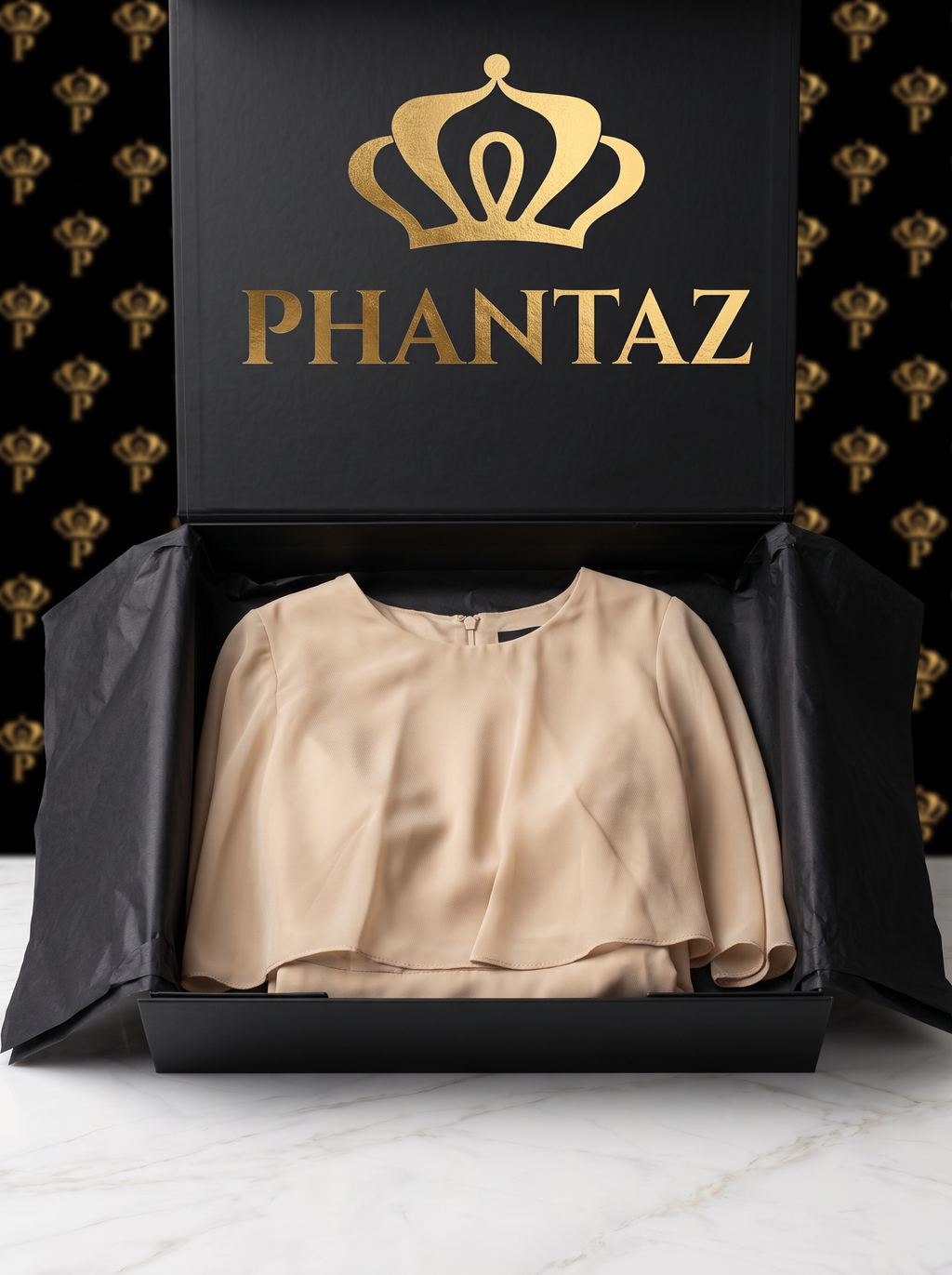 Women's Champagne Cape Sleeve Midi Dress Chiffon Overlay Cocktail UK | PHANTAZ