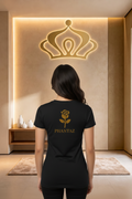 PHANTAZ Rose Tee back view with gold rose design